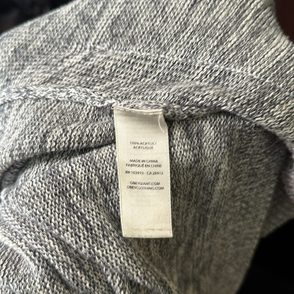Obey Knit Open Front Cardigan Sweater - Picture 9 of 9
